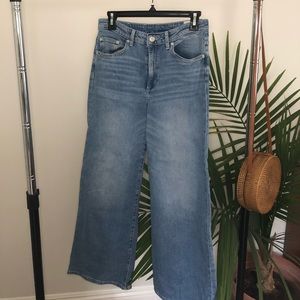High waisted wide leg jeans